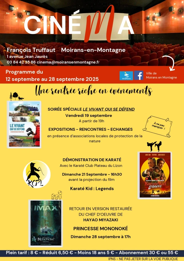 Programme Cinéma du 12 au 28 septembre 2025