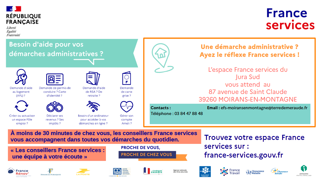 Affichette France services pour l'aide dans les démarches administratives