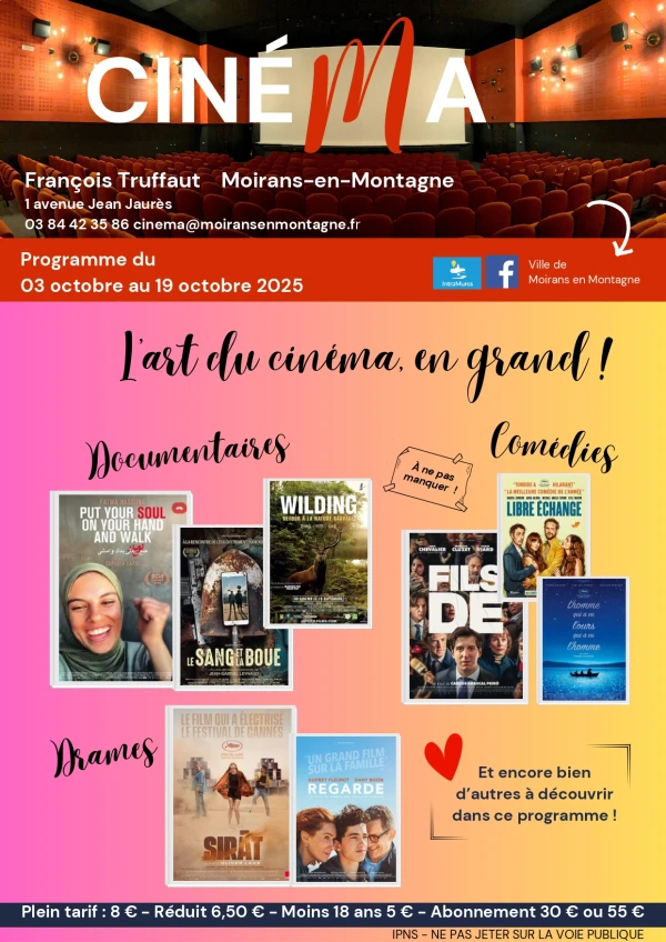 Cinéma - Programme du 3 au 19 octobre 2025